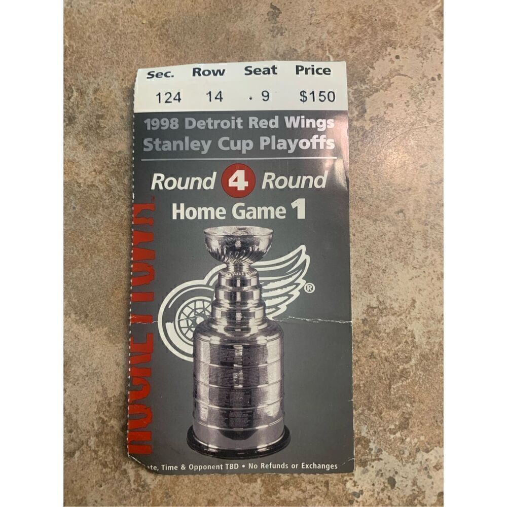 1998 Stanley Cup Finals Game 1 Ticket Stub Detroit Red Wings vs. Capitals HOCKEY